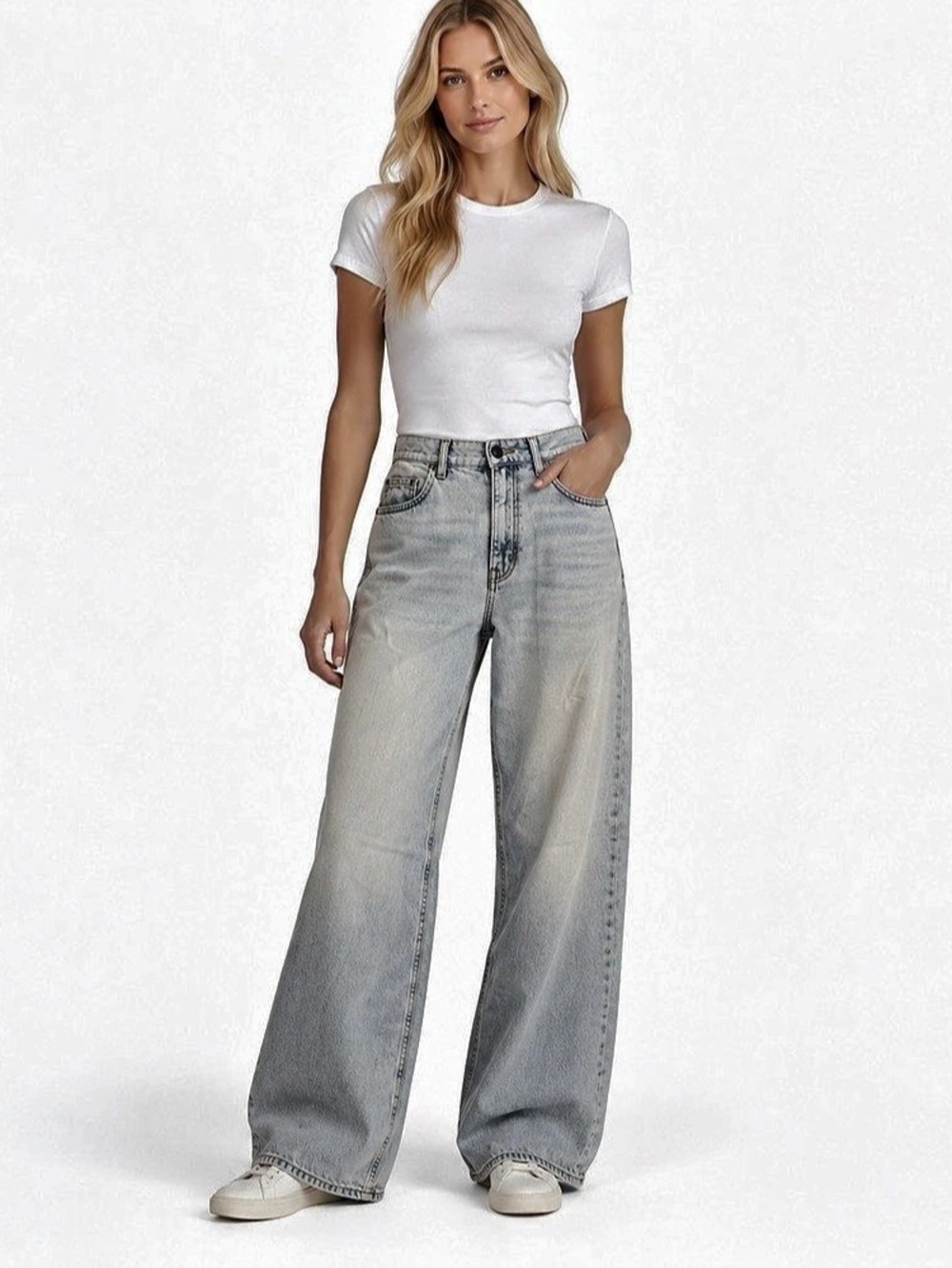 Pilcro Anthropologie High Rise Wide Leg Jeans Light Wash 100% Cotton size 28